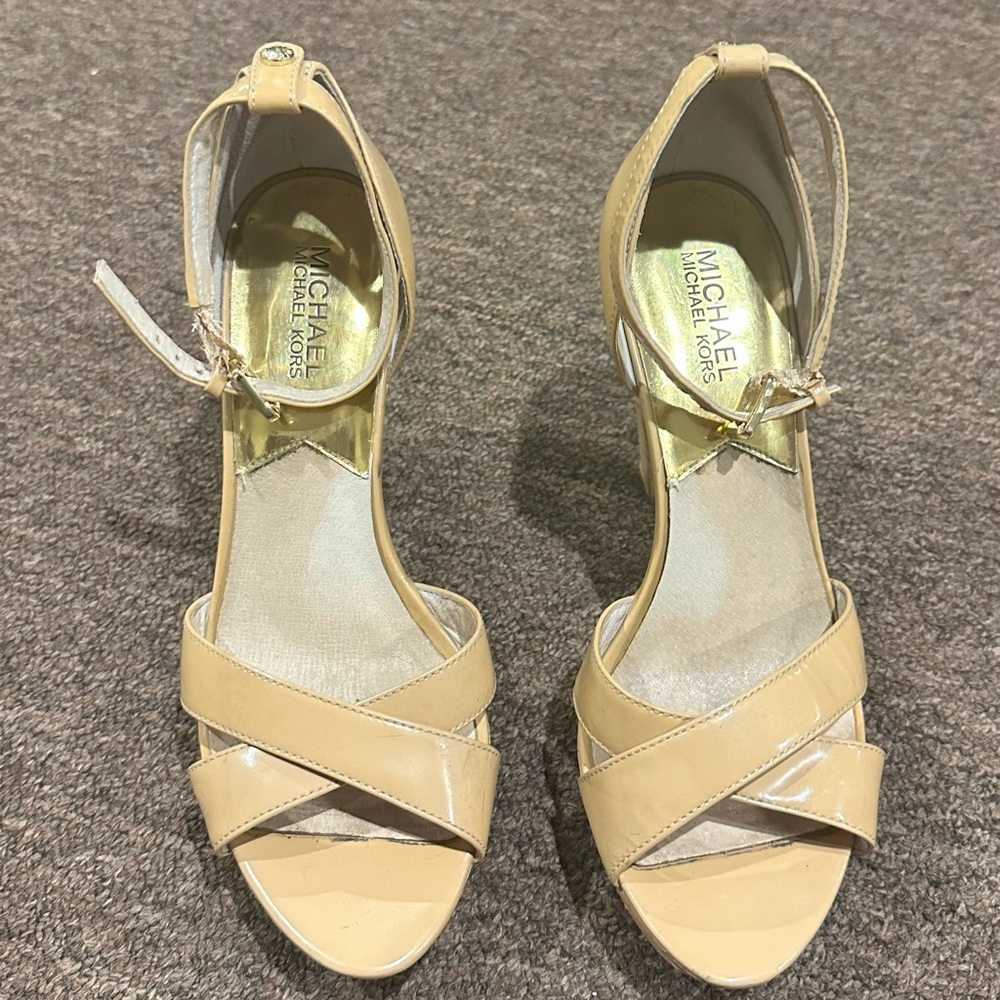 Michael Kors Open Toe Sandal Cross Open Toe Woode… - image 1